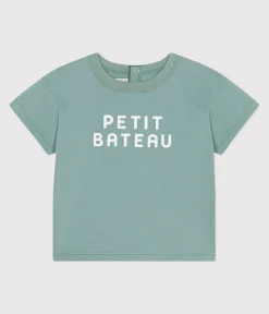Petit Bateau T-Shirts, Oberteile*Kurzärmeliges Baby-T-Shirt aus einfarbiger Baumwolle grün PAUL