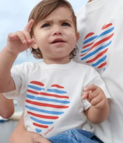 Petit Bateau T-Shirts, Oberteile*Kurzärmeliges Baby-T-Shirt aus einfarbiger Baumwolle weiss MARSHMALLOW/weiss MULTICO