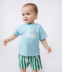 Petit Bateau T-Shirts, Oberteile*Kurzärmeliges Baby-T-Shirt aus einfarbiger Baumwolle blau AQUATIC