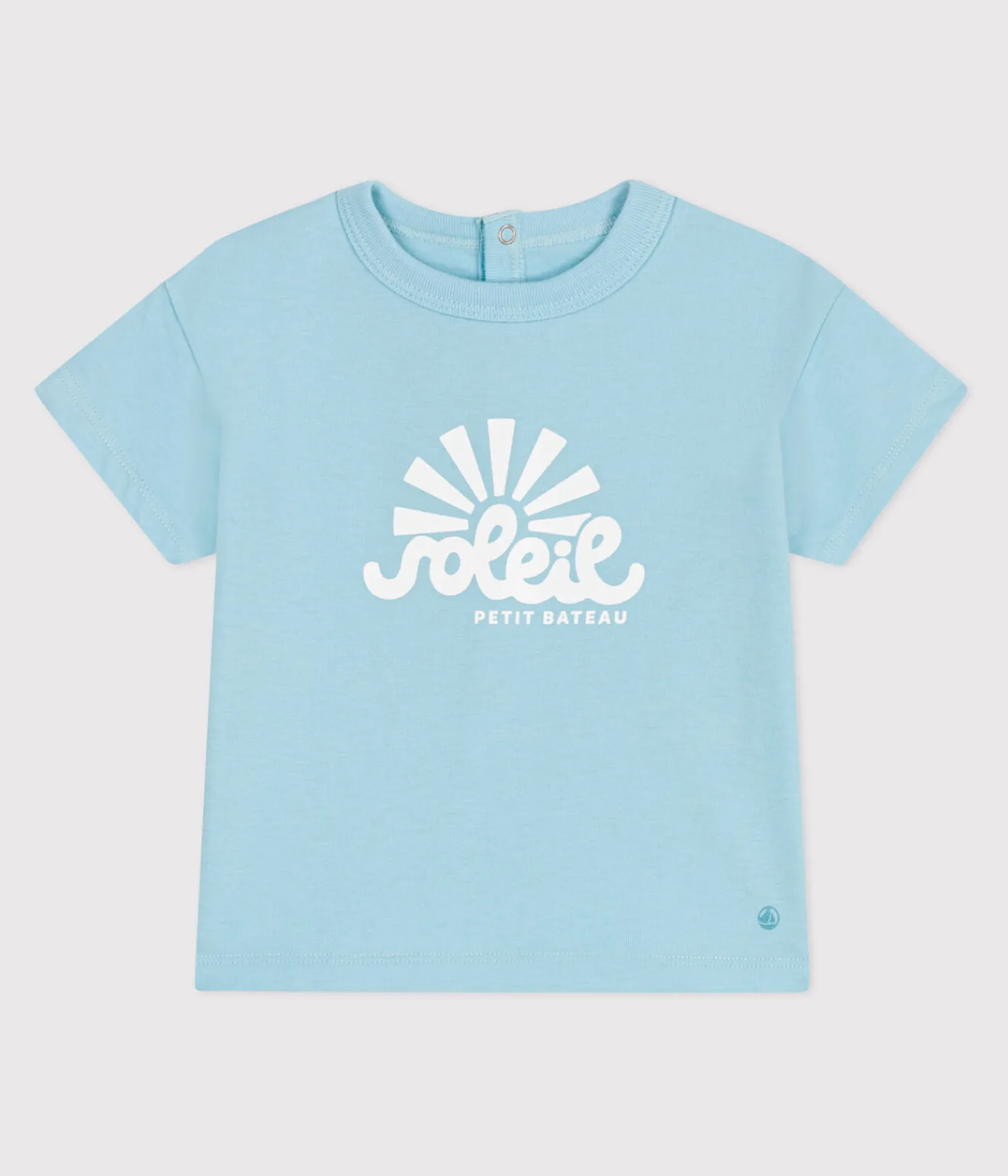 Petit Bateau T-Shirts, Oberteile*Kurzärmeliges Baby-T-Shirt aus einfarbiger Baumwolle blau AQUATIC