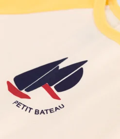 Petit Bateau T-Shirts, Oberteile*Kurzärmeliges Baby-T-Shirt aus Baumwolle im Colorblock gelb AVALANCHE/ ORGE