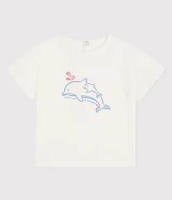 Petit Bateau T-Shirts, Oberteile*Kurzärmeliges Baby-T-Shirt aus einfarbiger Baumwolle weiss MARSHMALLOW