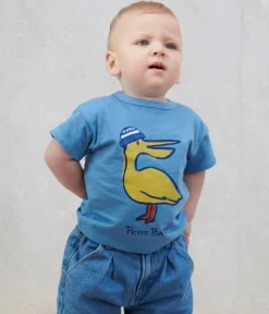 Petit Bateau T-Shirts, Oberteile*Kurzärmeliges Baby-T-Shirt aus einfarbiger Baumwolle blau ALASKA