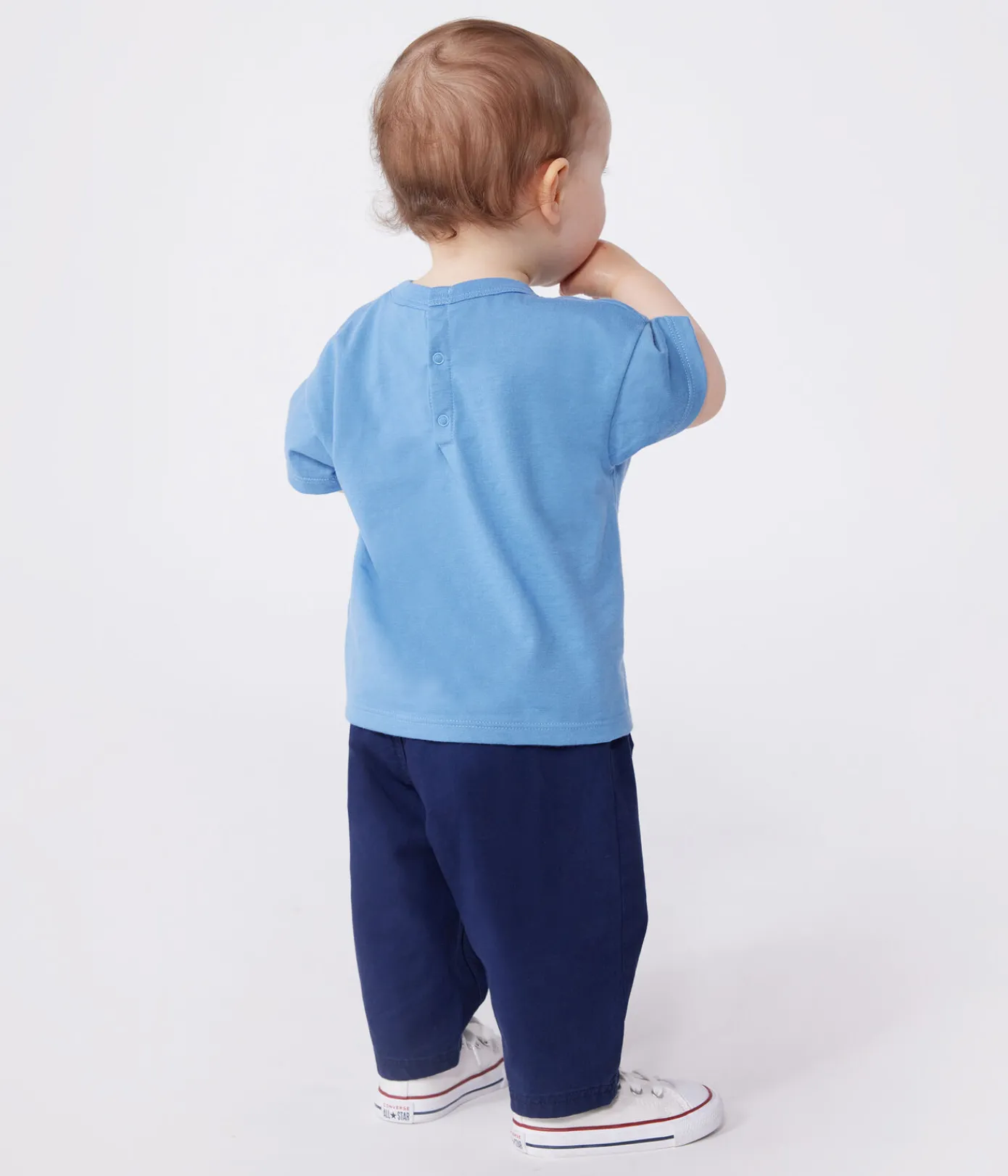 Petit Bateau T-Shirts, Oberteile*Kurzärmeliges Baby-T-Shirt aus einfarbiger Baumwolle blau ALASKA
