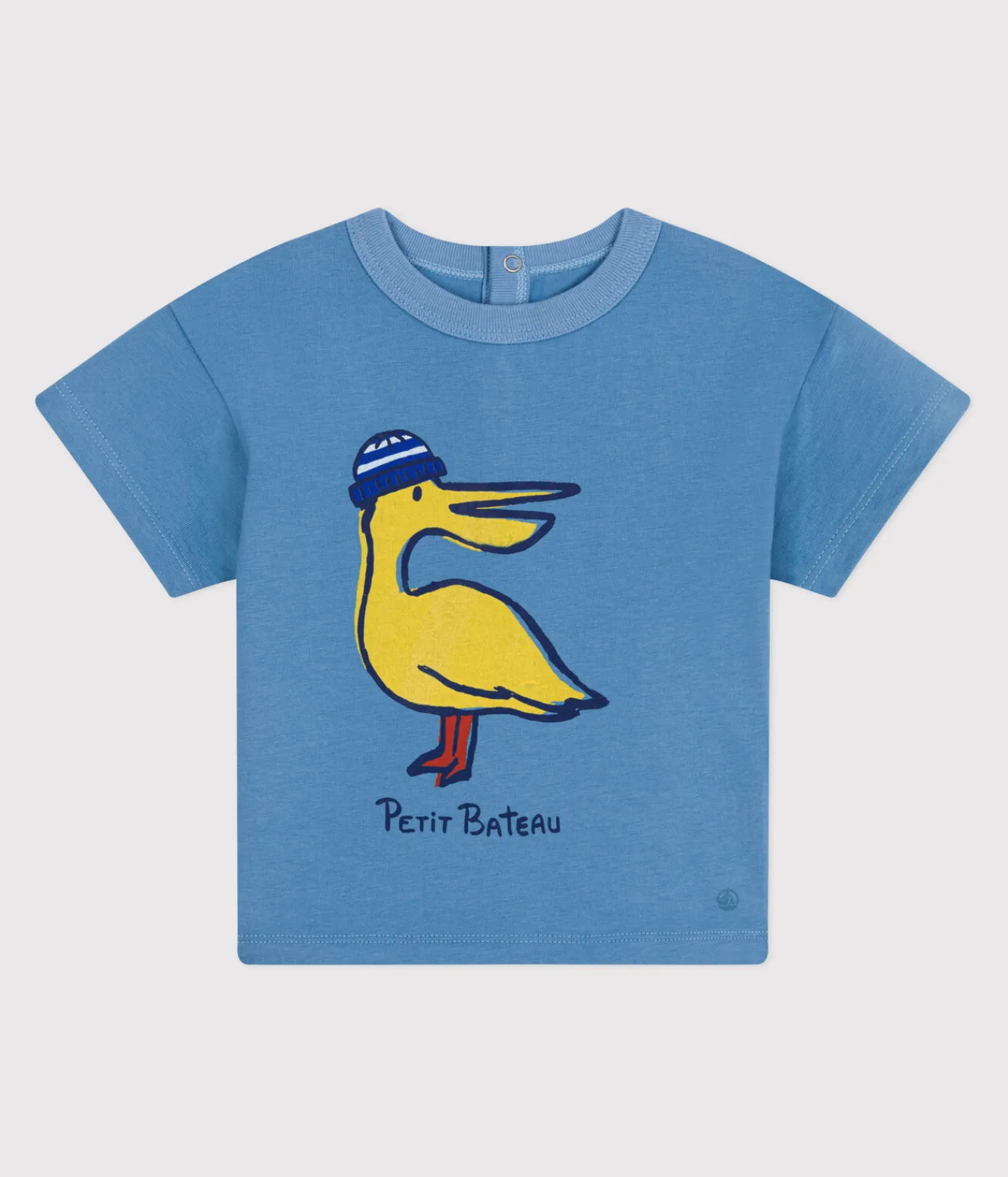 Petit Bateau T-Shirts, Oberteile*Kurzärmeliges Baby-T-Shirt aus einfarbiger Baumwolle blau ALASKA