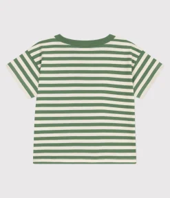Petit Bateau T-Shirts, Oberteile*Kurzärmeliges Baby-T-Shirt aus Baumwolle mit Streifen grün PALMERAIE/ AVALANCHE
