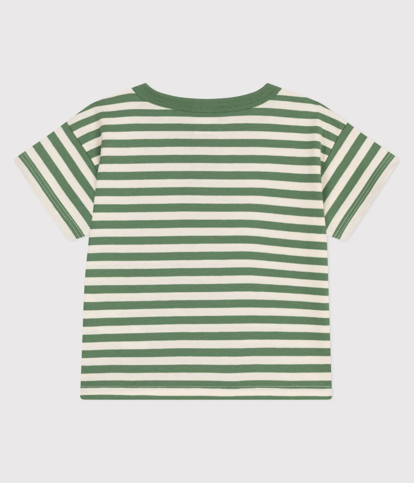 Petit Bateau T-Shirts, Oberteile*Kurzärmeliges Baby-T-Shirt aus Baumwolle mit Streifen grün PALMERAIE/ AVALANCHE