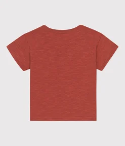 Petit Bateau T-Shirts, Oberteile*Kurzärmeliges Baby-T-Shirt aus geflammtem Jersey braun FAMEUX