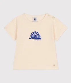 Petit Bateau T-Shirts, Oberteile*Kurzärmeliges Baby-T-Shirt aus geflammtem Jersey naturfarben AVALANCHE