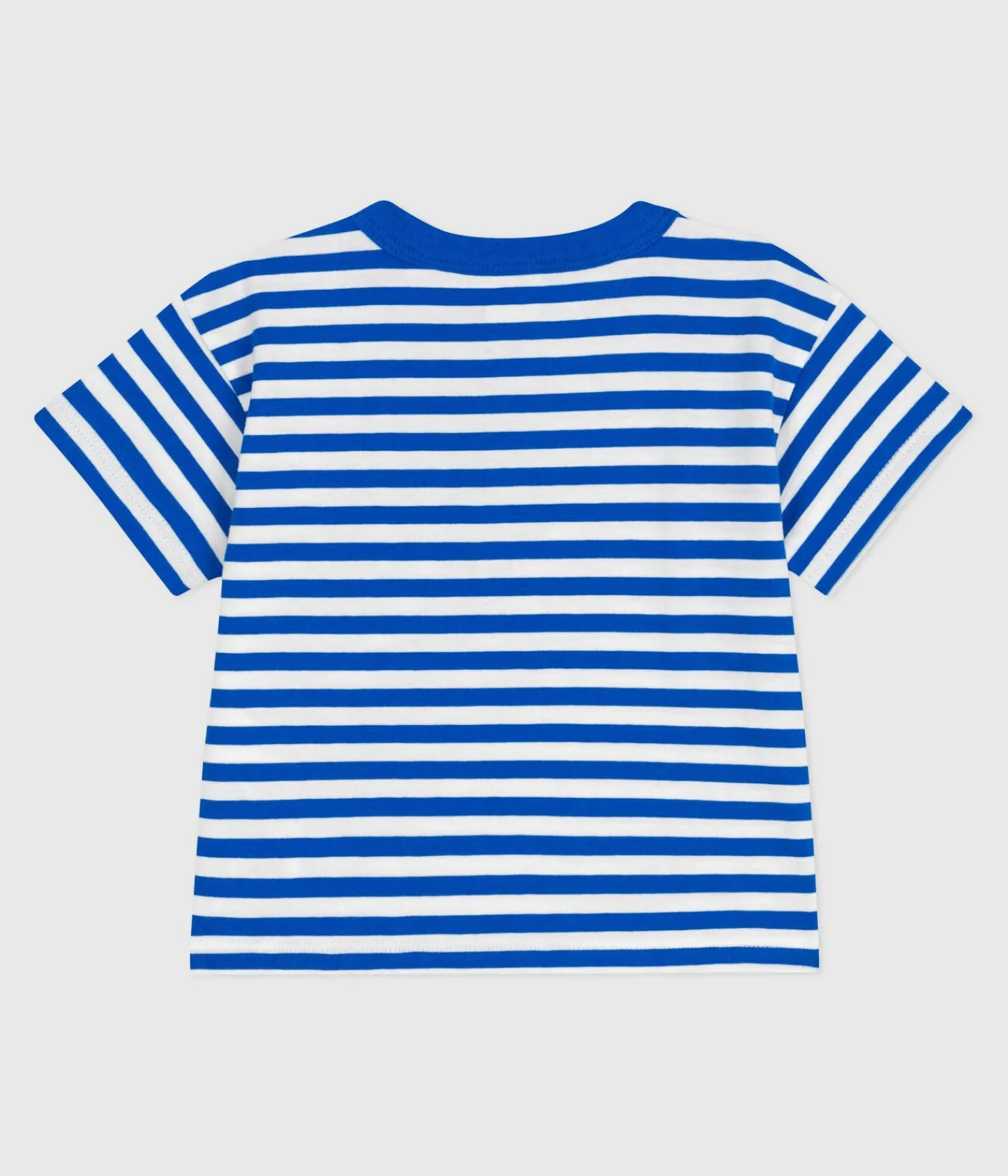 Petit Bateau T-Shirts, Oberteile*Kurzärmeliges Baby-T-Shirt aus Baumwolle mit Streifen blau PORCELANA/ MARSHMALLOW