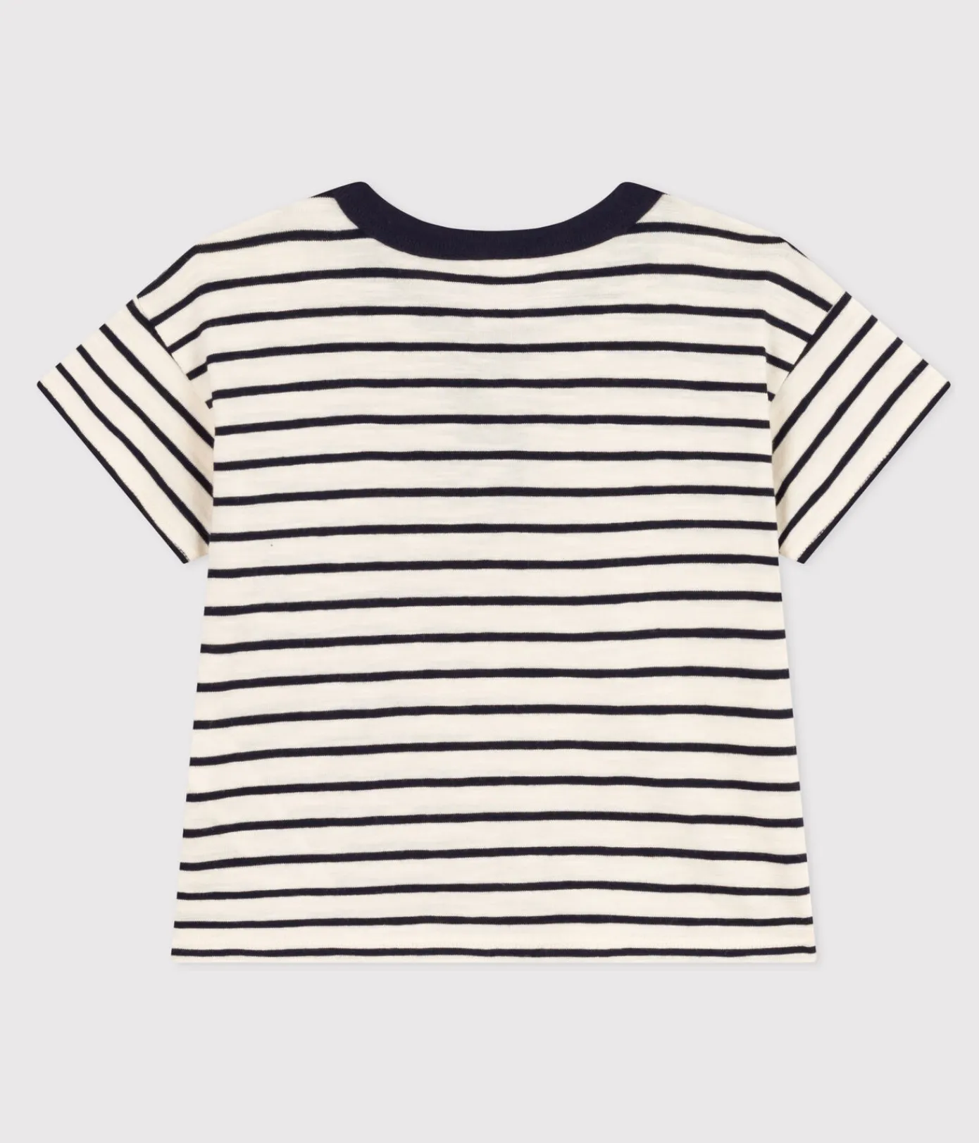 Petit Bateau T-Shirts, Oberteile*Kurzärmeliges Baby-T-Shirt aus geflammtem Jersey weiss AVALANCHE/blau SMOKING