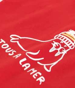Petit Bateau T-Shirts, Oberteile*Kurzärmeliges Baby-T-Shirt aus einfarbiger Baumwolle ROT AURORA