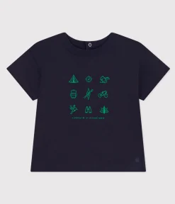 Petit Bateau T-Shirts, Oberteile*Kurzärmeliges Baby-T-Shirt aus leichtem Jersey blau SMOKING/weiss MULTICO