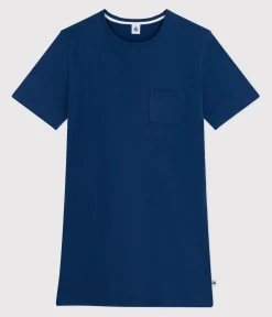 Petit Bateau Schlafanzüge, Nachthemden*Kurzärmeliges Damen-Nachthemd aus Baumwolle blau INCOGNITO