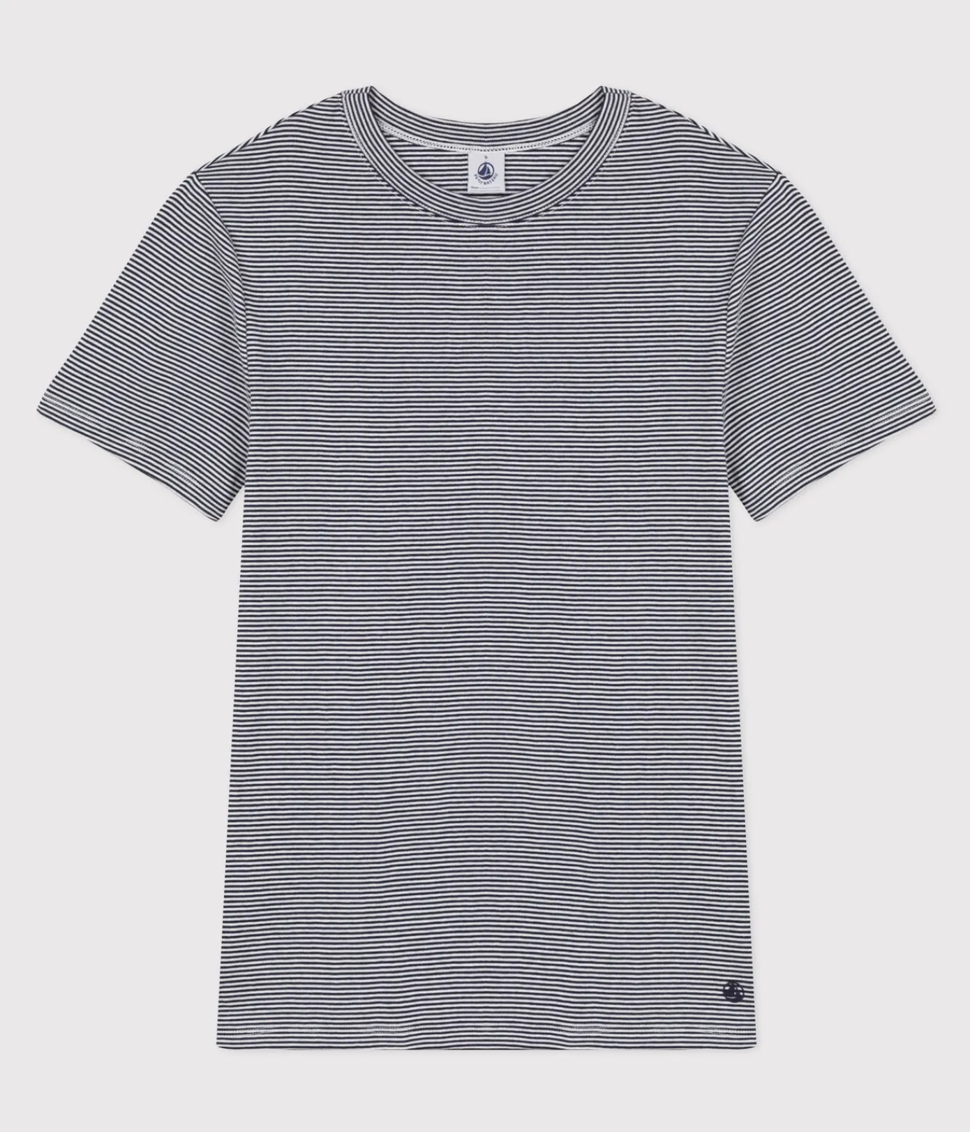 Petit Bateau Alle T-Shirts|Das Ikonische (Slim)*Kurzärmeliges Damen-T-Shirt blau SMOKING/weiss MARSHMALLOW