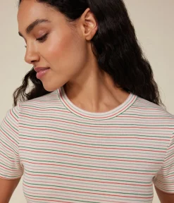 Petit Bateau Alle T-Shirts|Das Ikonische (Slim)*Kurzärmeliges Damen-T-Shirt weiss AVALANCHE/ MULTICO