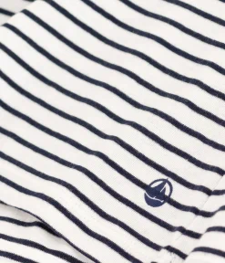 Petit Bateau Alle T-Shirts|T-Shirts, Tanktops*Kurzärmeliges Damen-T-Shirt weiss MARSHMALLOW/blau SMOKING