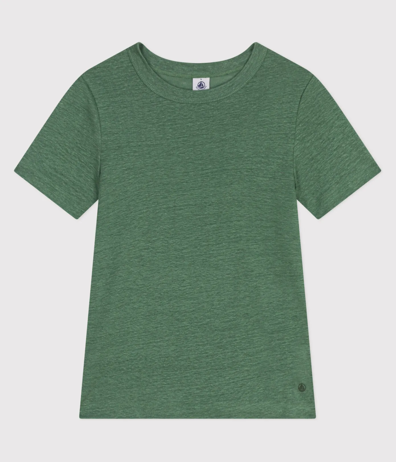 Petit Bateau Alle T-Shirts|T-Shirts, Tanktops*Kurzärmeliges Damen-T-Shirt aus Leinen grün PALMERAIE