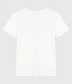 Petit Bateau Alle T-Shirts|Das Ikonische (Slim)*Kurzärmeliges Damen-T-Shirt L'ICONIQUE aus einfarbigem Rippstrick weiss ECUME