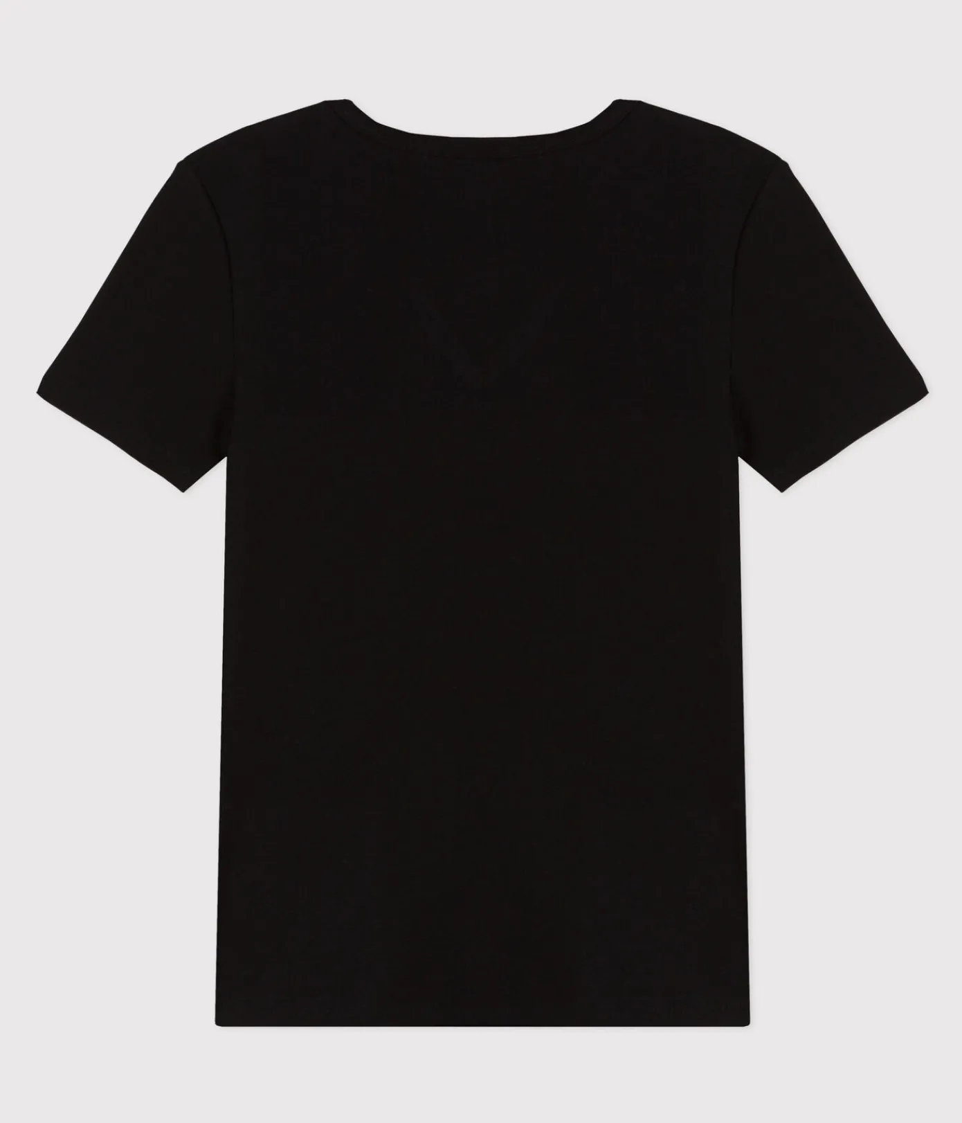 Petit Bateau Alle T-Shirts|Das Ikonische (Slim)*Kurzärmeliges Damen-T-Shirt L'ICONIQUE aus einfarbigem Rippstrick schwarz BLACK