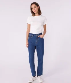 Petit Bateau Alle T-Shirts|Das Ikonische (Slim)*Kurzärmeliges Damen-T-Shirt L'Iconique aus einfarbigem Rippstrick weiss ECUME
