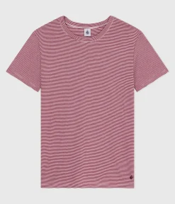 Petit Bateau Alle T-Shirts|T-Shirts, Tanktops*Kurzärmeliges Damen-T-Shirt L’Iconique aus Baumwolle ROT AMARANTE/ MARSHMALLOW