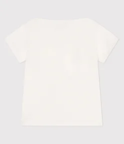 Petit Bateau T-Shirts, Tops, Oberteile*Kurzärmeliges Kinder T-Shirt aus Baumwolle mit Herzmotiv weiss MARSHMALLOW