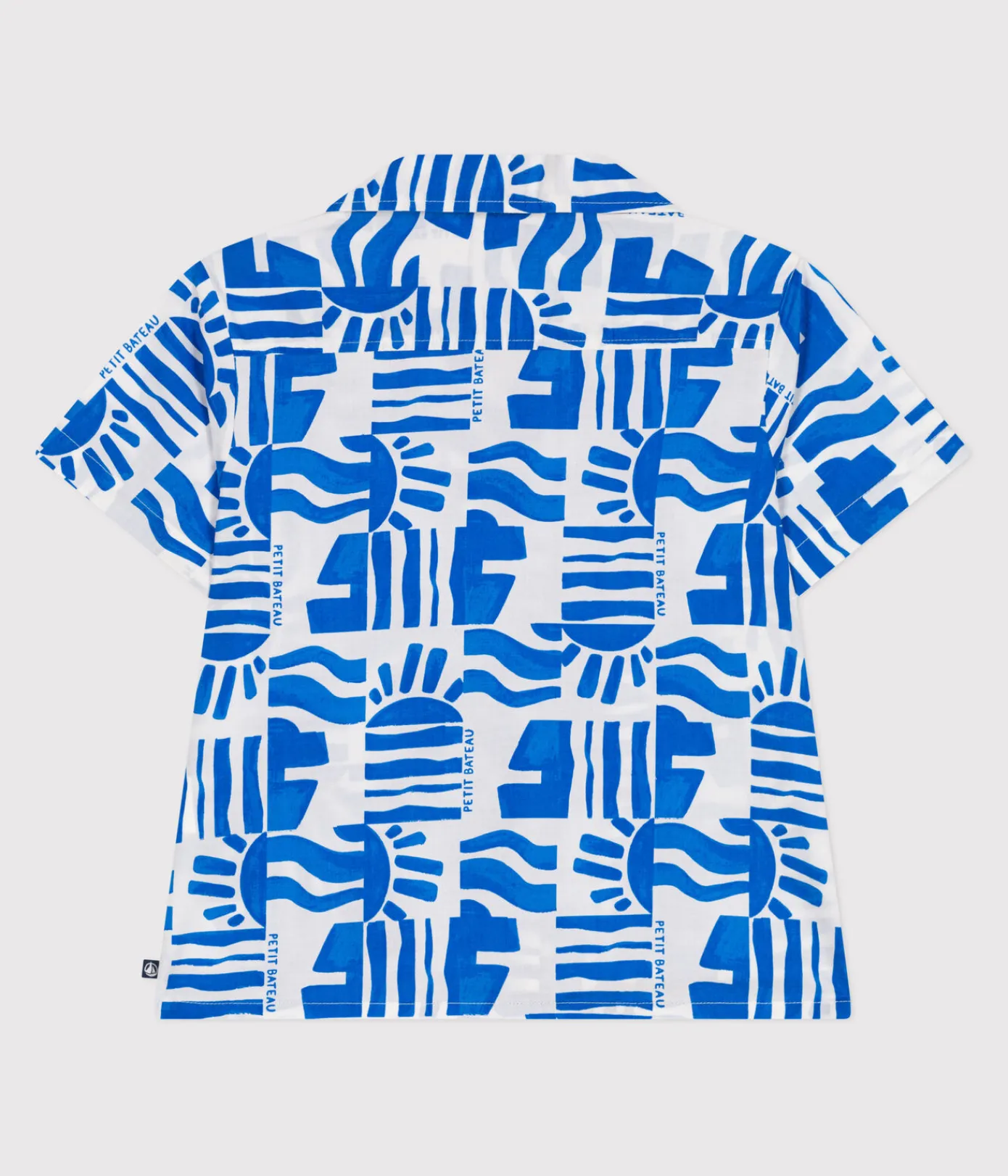 Petit Bateau T-Shirts, Poloshirts, Hemden*Kurzärmeliges Kinder-Hemd aus bedruckter Baumwolle blau MARSHMALLOW/ PORCELANA