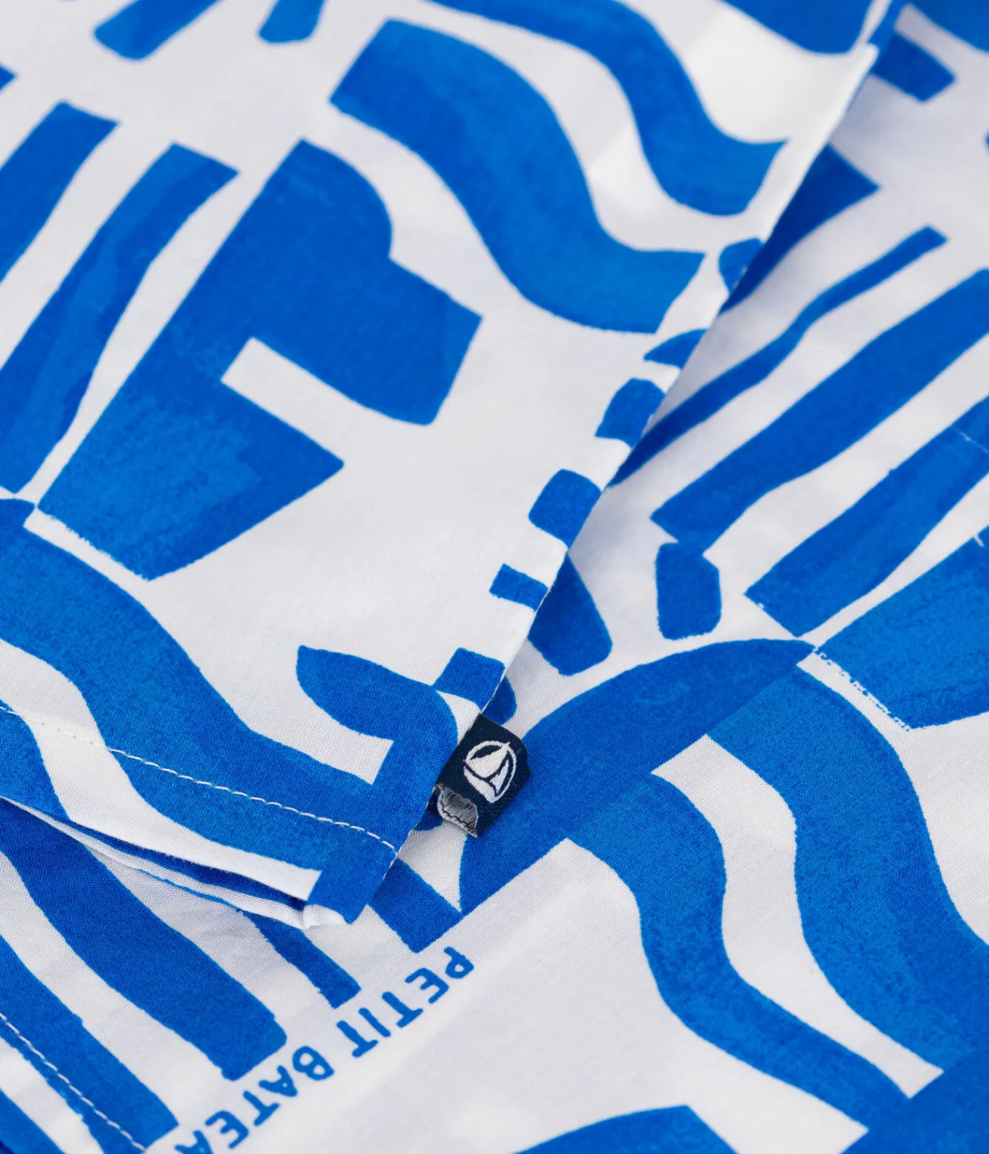 Petit Bateau T-Shirts, Poloshirts, Hemden*Kurzärmeliges Kinder-Hemd aus bedruckter Baumwolle blau MARSHMALLOW/ PORCELANA
