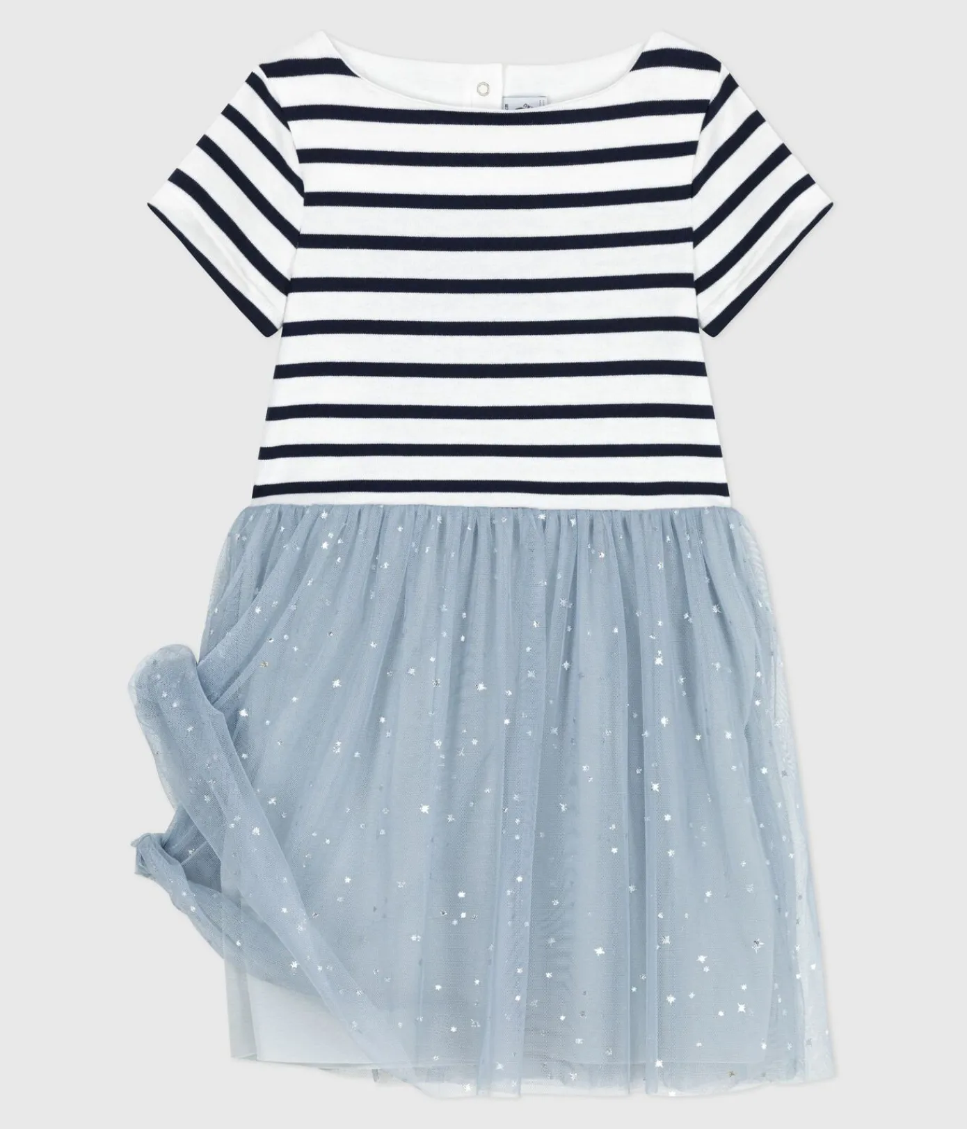 Petit Bateau Kleider, Röcke*Kurzärmeliges Kinder-Kleid aus Baumwolle mit Streifen CO2/ MULTICO