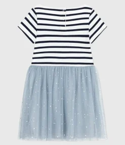 Petit Bateau Kleider, Röcke*Kurzärmeliges Kinder-Kleid aus Baumwolle mit Streifen CO2/ MULTICO