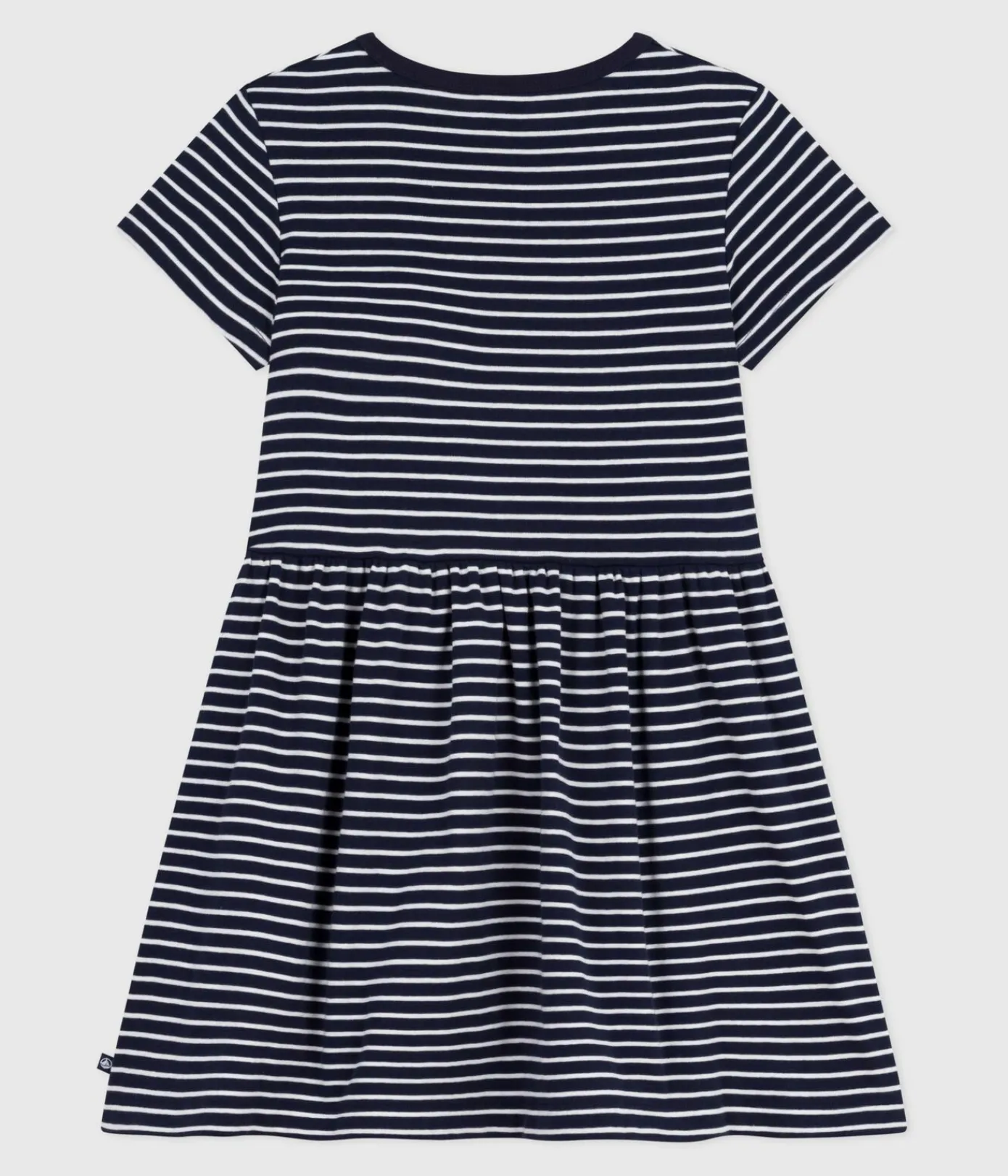 Petit Bateau Kleider, Röcke*Kurzärmeliges Kinder-Kleid aus Baumwolle mit Streifen blau SMOKING/weiss MARSHMALLOW