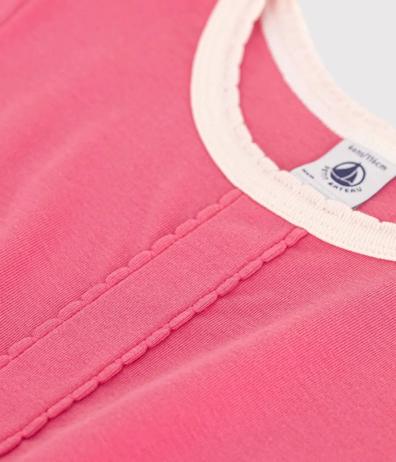 Petit Bateau Kleider, Röcke*Kurzärmeliges Kinder-Kleid aus einfarbiger Baumwolle rosa PEONIA