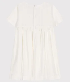 Petit Bateau Kleider, Röcke*Kurzärmeliges Kinder-Kleid aus Baumwolle weiss ECUME