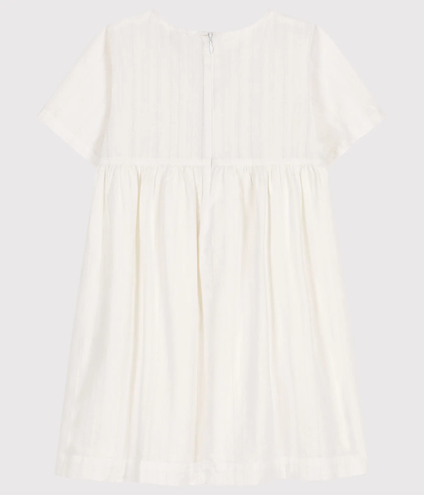 Petit Bateau Kleider, Röcke*Kurzärmeliges Kinder-Kleid aus Baumwolle weiss ECUME
