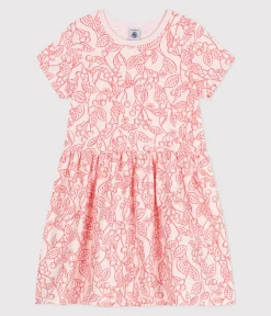 Petit Bateau Kleider, Röcke*Kurzärmeliges Kinder-Kleid aus bedruckter Baumwolle rosa FLEUR/ SPI