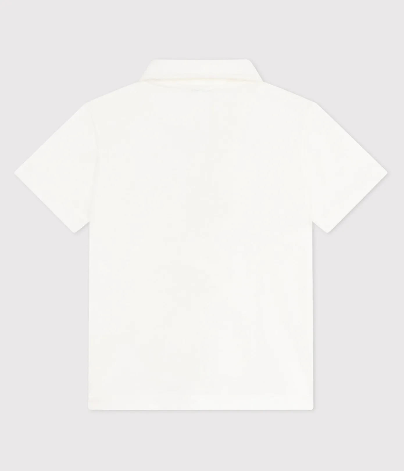 Petit Bateau T-Shirts, Poloshirts, Hemden*Kurzärmeliges Kinder-Poloshirt aus einfarbiger Baumwolle weiss MARSHMALLOW
