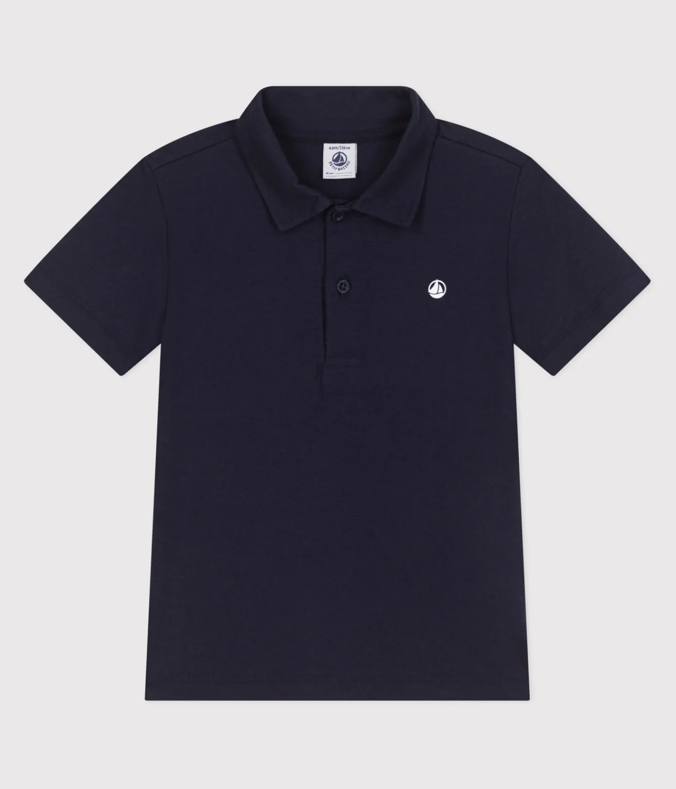 Petit Bateau T-Shirts, Poloshirts, Hemden*Kurzärmeliges Kinder-Poloshirt aus einfarbiger Baumwolle blau SMOKING