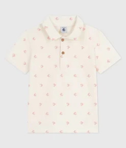 Petit Bateau T-Shirts, Poloshirts, Hemden*Kurzärmeliges Kinder-Poloshirt aus bedruckter Baumwolle ROT MILK/ POMPEI