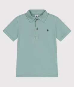 Petit Bateau T-Shirts, Poloshirts, Hemden*Kurzärmeliges Kinder-Poloshirt aus einfarbiger Baumwolle grün PAUL