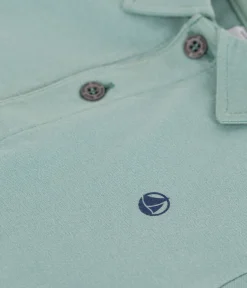 Petit Bateau T-Shirts, Poloshirts, Hemden*Kurzärmeliges Kinder-Poloshirt aus einfarbiger Baumwolle grün PAUL