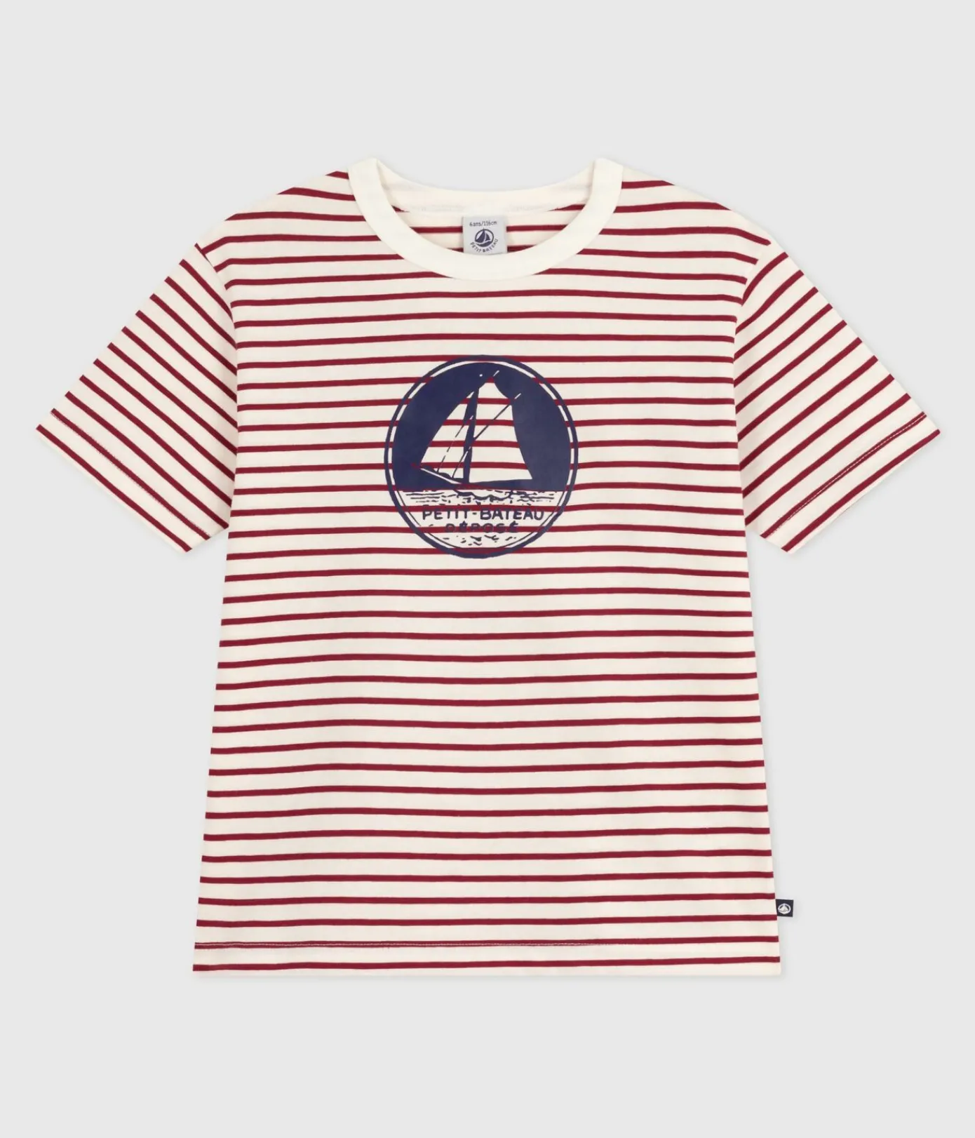 Petit Bateau T-Shirts, Poloshirts, Hemden*Kurzärmeliges Kinder-T-Shirt mit Muster ROT MILK/ AMARANTE