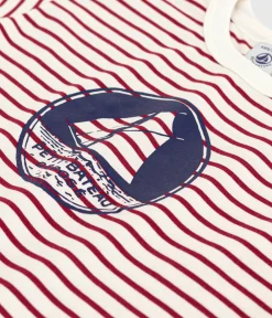 Petit Bateau T-Shirts, Poloshirts, Hemden*Kurzärmeliges Kinder-T-Shirt mit Muster ROT MILK/ AMARANTE