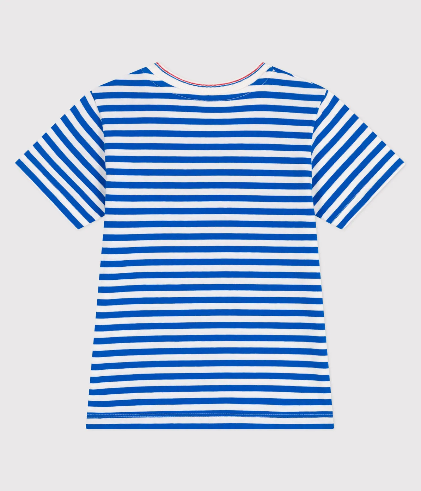 Petit Bateau T-Shirts, Poloshirts, Hemden*Kurzärmeliges Kinder-T-Shirt aus Baumwolle mit Streifen blau PORCELANA/ MARSHMALLOW