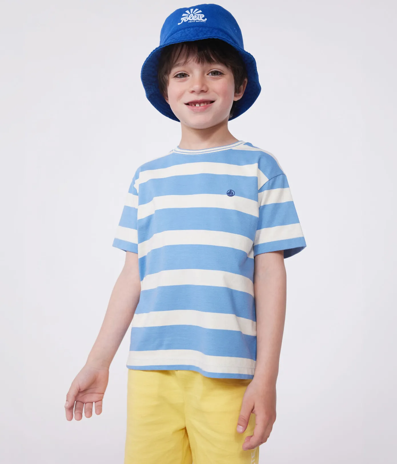 Petit Bateau T-Shirts, Poloshirts, Hemden*Kurzärmeliges Kinder-T-Shirt aus Baumwolle mit Streifen blau ALASKA/ AVALANCHE