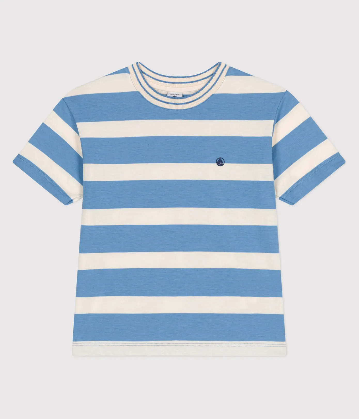 Petit Bateau T-Shirts, Poloshirts, Hemden*Kurzärmeliges Kinder-T-Shirt aus Baumwolle mit Streifen blau ALASKA/ AVALANCHE