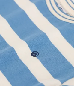 Petit Bateau T-Shirts, Poloshirts, Hemden*Kurzärmeliges Kinder-T-Shirt aus Baumwolle mit Streifen blau ALASKA/ AVALANCHE