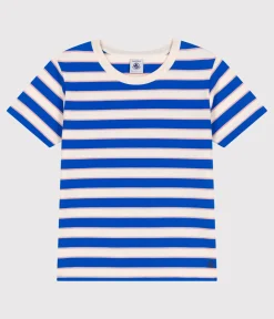 Petit Bateau T-Shirts, Tops, Oberteile*Kurzärmeliges Kinder-T-Shirt aus Baumwolle mit Streifen weiss AVALANCHE/ MULTICO