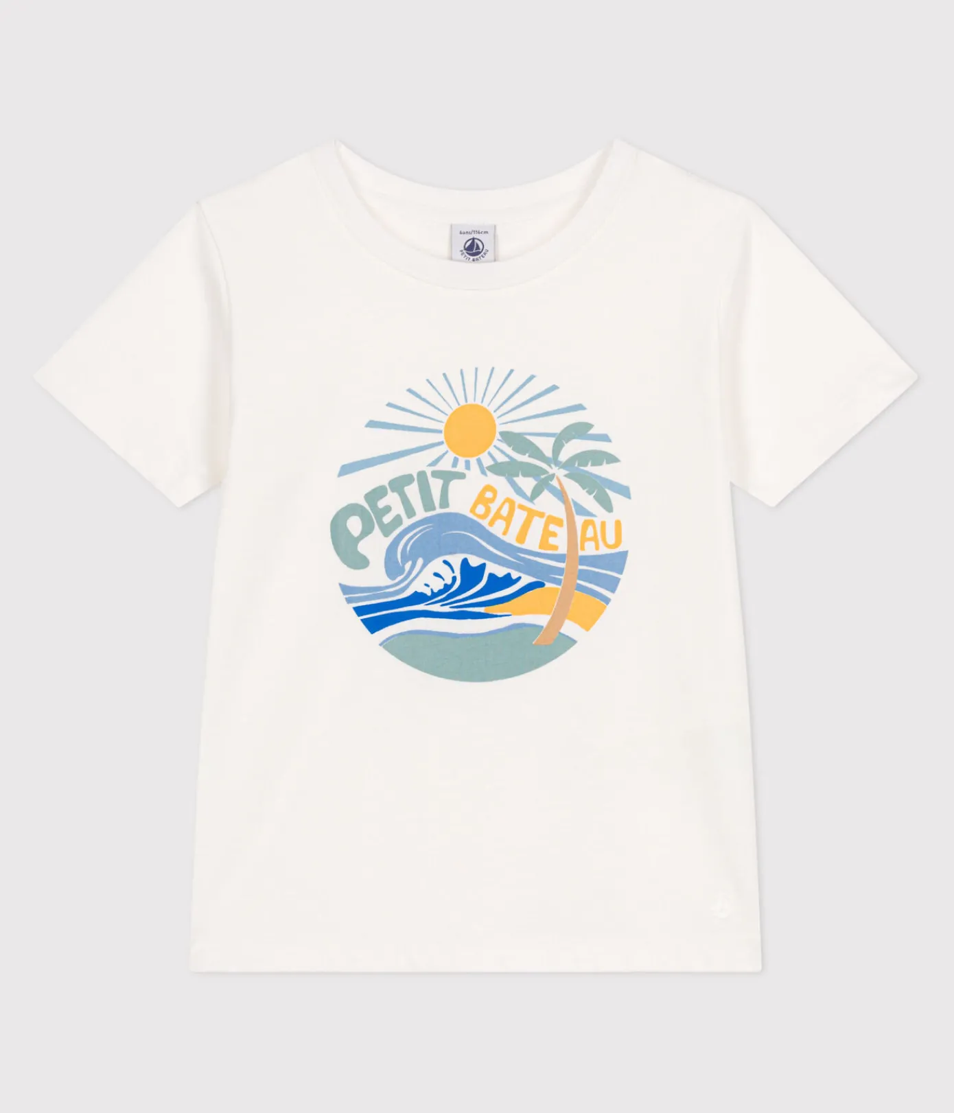 Petit Bateau T-Shirts, Poloshirts, Hemden*Kurzärmeliges Kinder-T-Shirt aus bedruckter Baumwolle weiss MARSHMALLOW