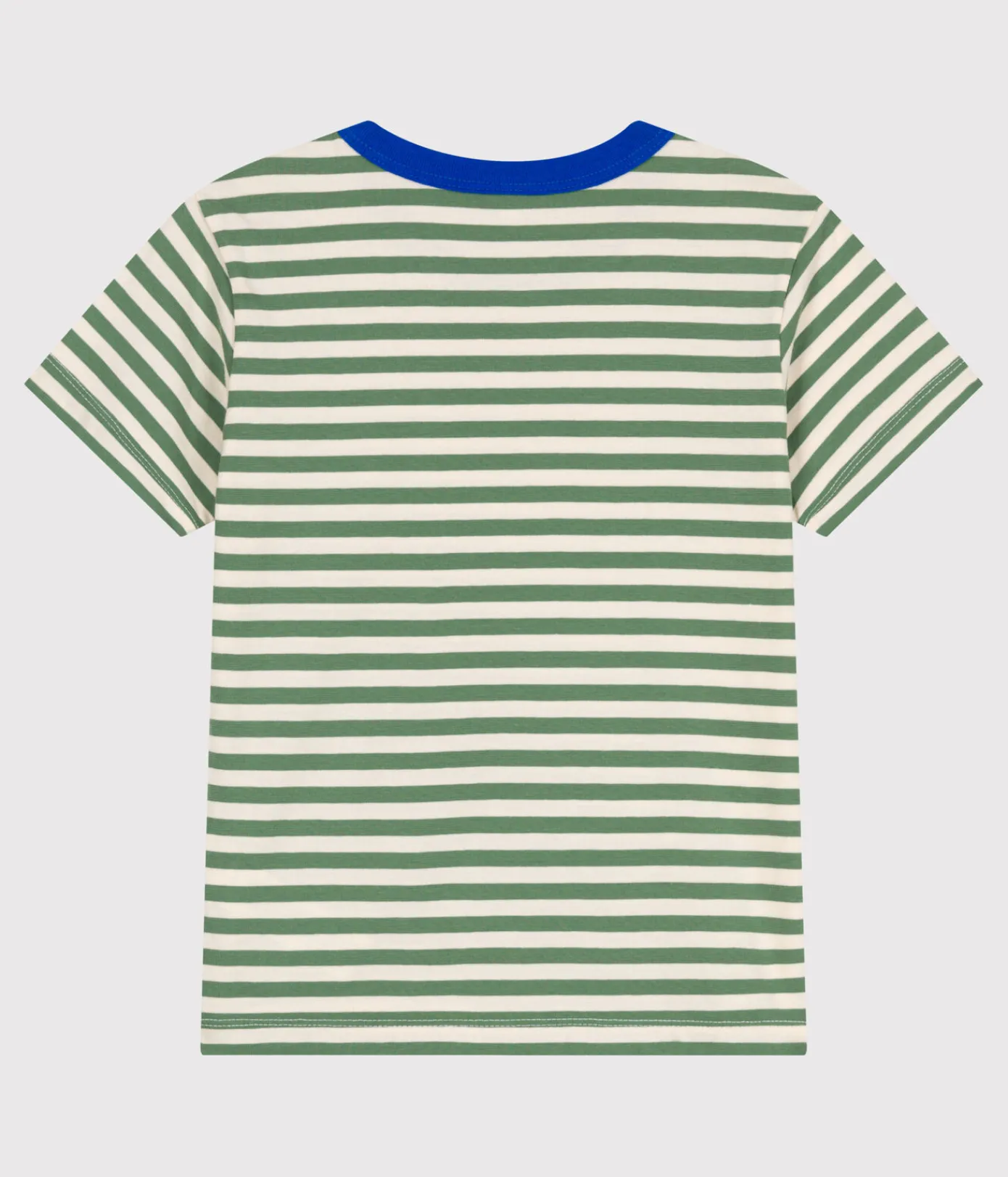 Petit Bateau T-Shirts, Poloshirts, Hemden*Kurzärmeliges Kinder-T-Shirt aus Baumwolle mit Streifen grün PALMERAIE/ AVALANCHE